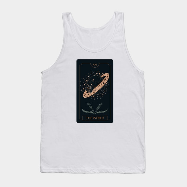 Cat Tarot Card | The World XXI Tank Top by pawsitronic